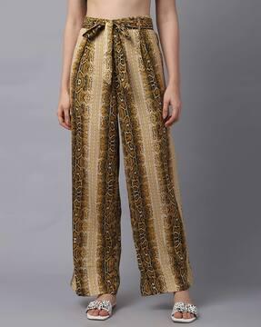 animal pattern relaxed fit pants