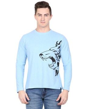 animal  printed regular fit t-shirt