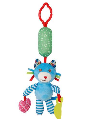 animal blue hanging toy wind chime with teether