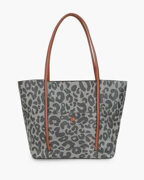 animal pattern tote bag with pouch
