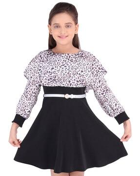 animal print a-line dress