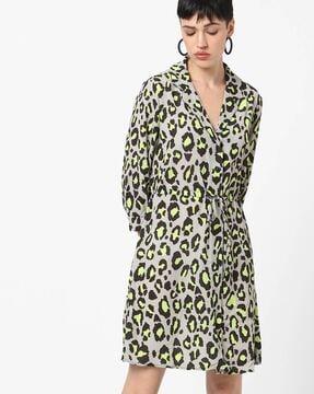 animal print a-line dress