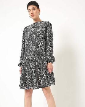 animal print a-line dress