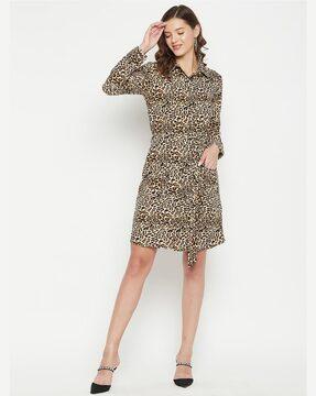 animal print a-line dress