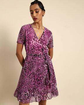 animal print a-line dress