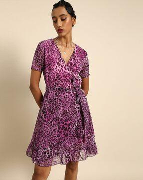 animal print a-line dress