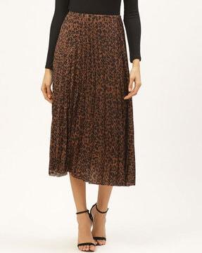 animal print a-line skirt