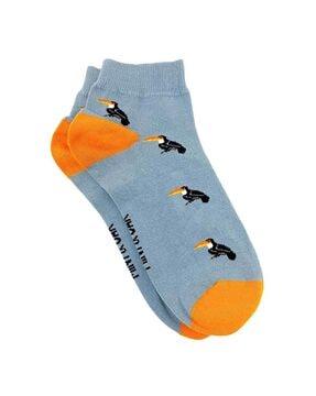 animal print ankle-length socks