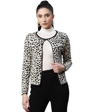 animal print cardigan