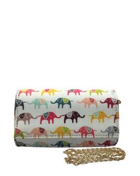 animal print clutch with chain strap