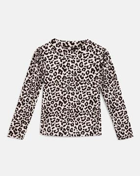 animal print crew-neck t-shirt