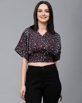 animal print crop top