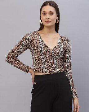 animal print crop top