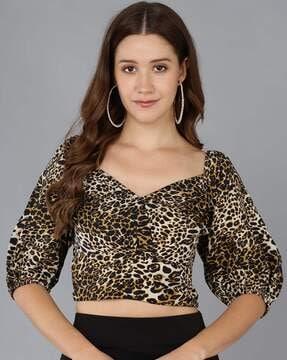 animal print crop top