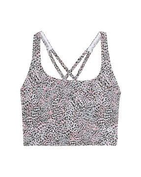 animal print fitted crop top