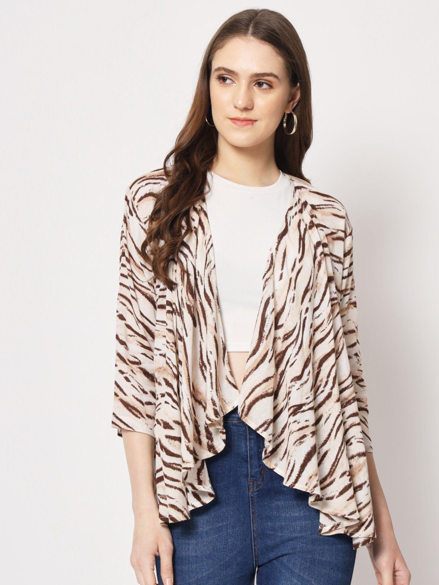 animal print flare shrug