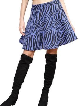 animal print flared skirt