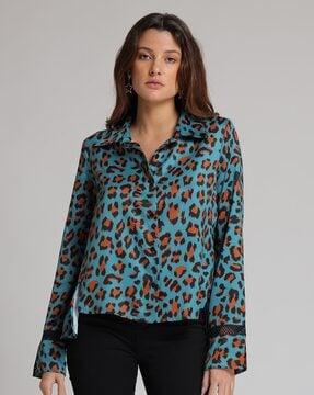 animal print full-sleeve shirt