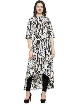 animal print high-low a-line tunic