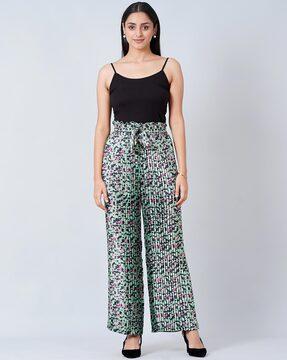 animal print high-rise pants