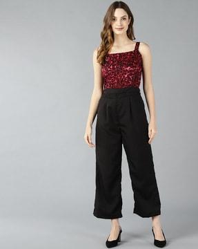 animal print jumpsuit with insert pockets