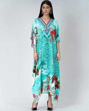 animal print kaftan dress