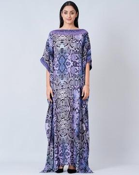 animal print kaftan dress