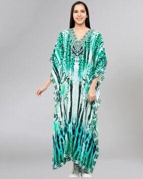 animal print kaftan dress