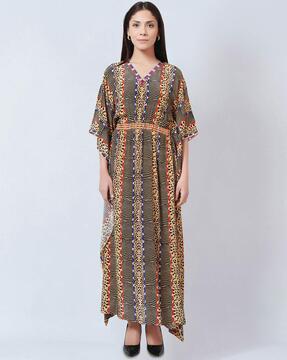 animal print kaftan dress