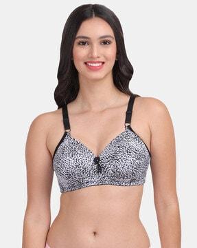 animal print lightly-padded t-shirt bra