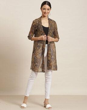 animal print open front shrug