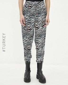 animal print relaxed fit pants