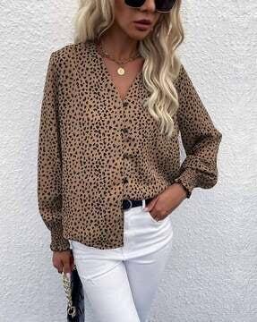 animal print relaxed fit shirt