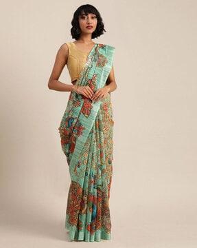 animal print saree with tassels