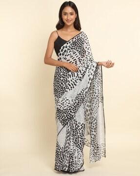 animal print saree