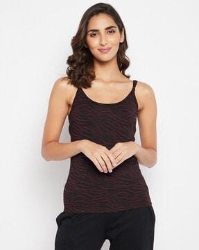 animal print scoop-neck camisole