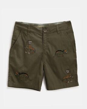 animal print shorts with insert pockets