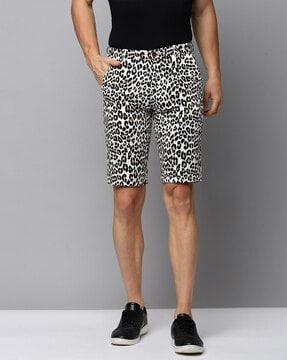 animal print shorts with insert pockets