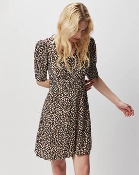 animal print skater dress