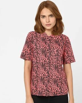 animal print slim fit top