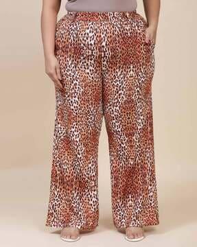 animal print straight fit palazzos