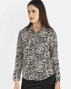 animal print tailored fit shirt