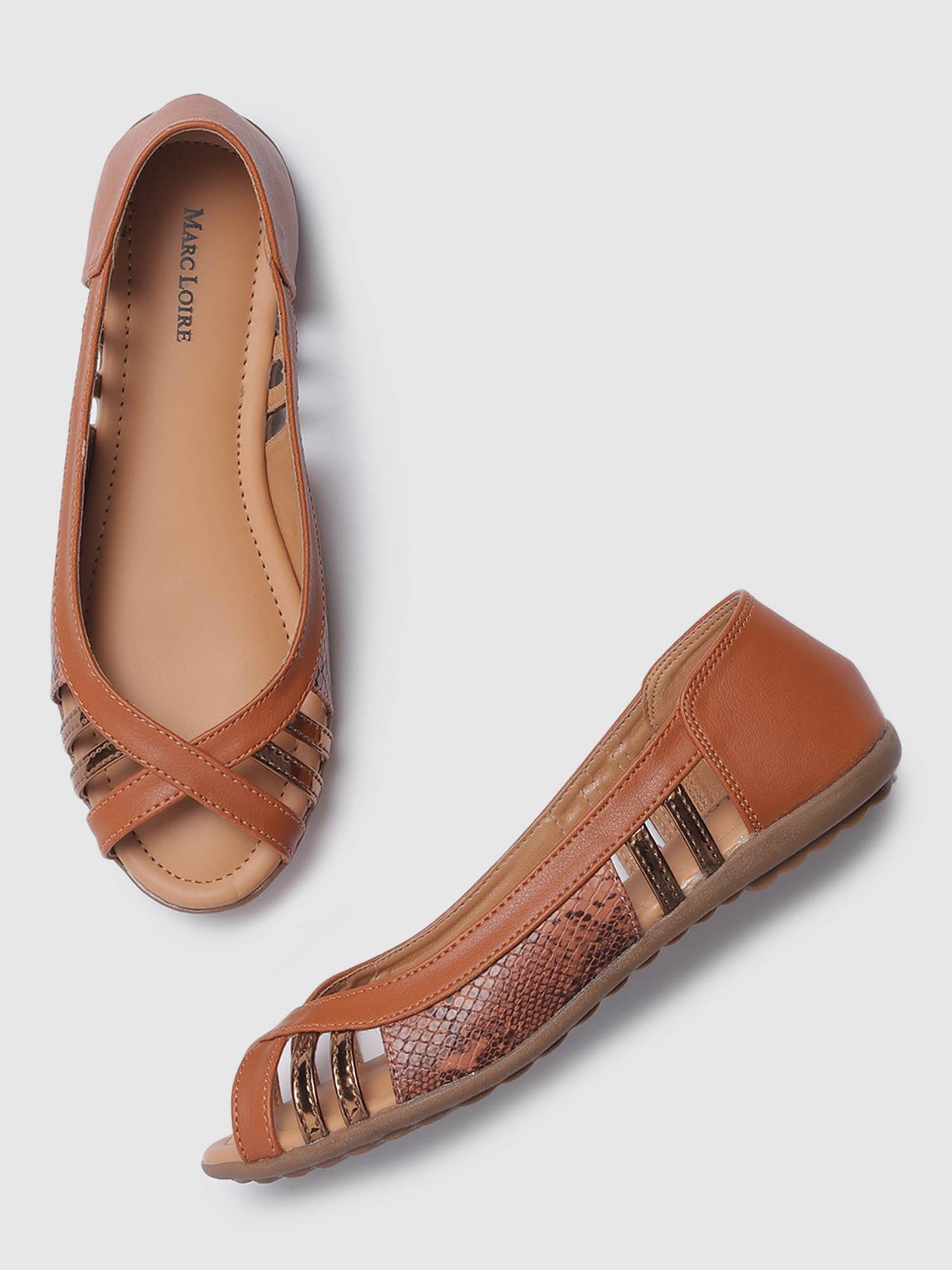 animal print tan flat ballet