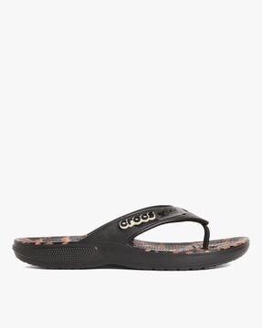 animal print thong-strap flip-flops