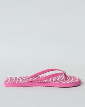 animal print thong-strap flip-flops