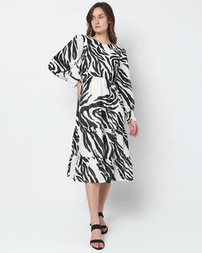 animal print tiered dress