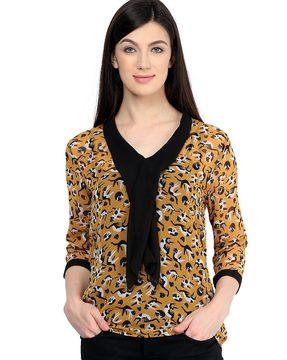 animal print top with v-neck