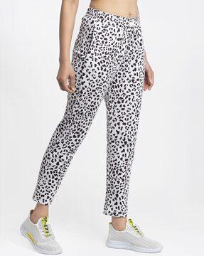 animal print track pants with insert pockets