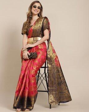 animal print traditional saree