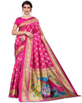 animal print traditional saree